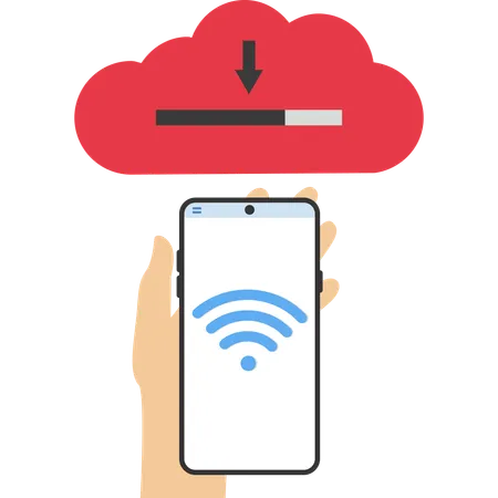 Mobile downloading data  Illustration