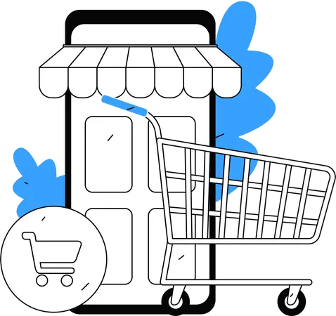 Mobile E-Commerce app  Illustration