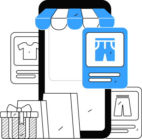 Mobile eCommerce app  Illustration