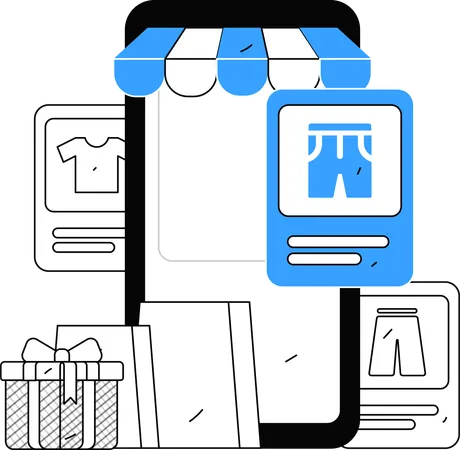 Mobile eCommerce app  Illustration