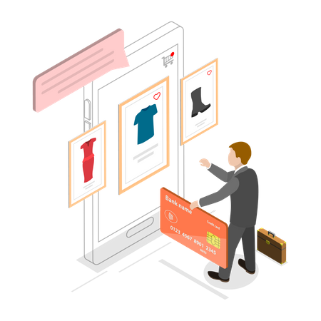 Mobile Ecommerce App  Illustration