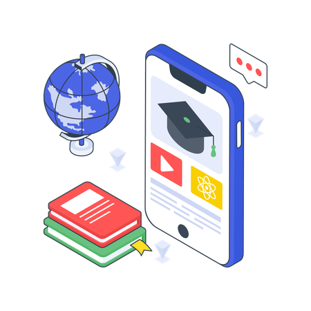 Mobile Education App  Illustration