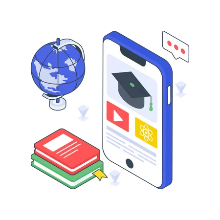 Mobile Education App  Illustration