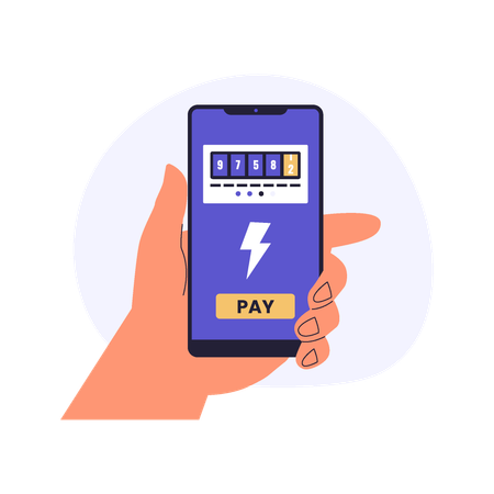 Mobile Electricity Bill Payment  Illustration