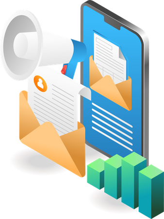 Mobile email marketing campaign  Illustration