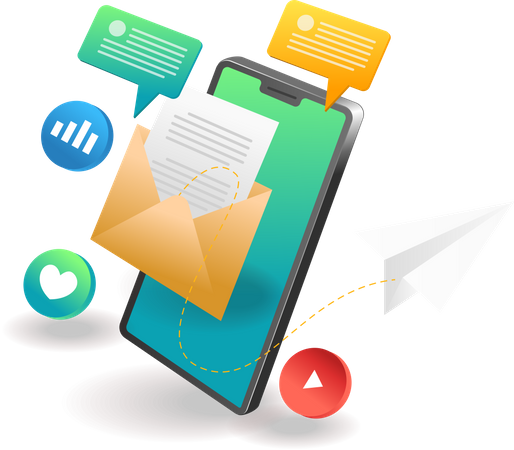 Mobile email marketing  Illustration