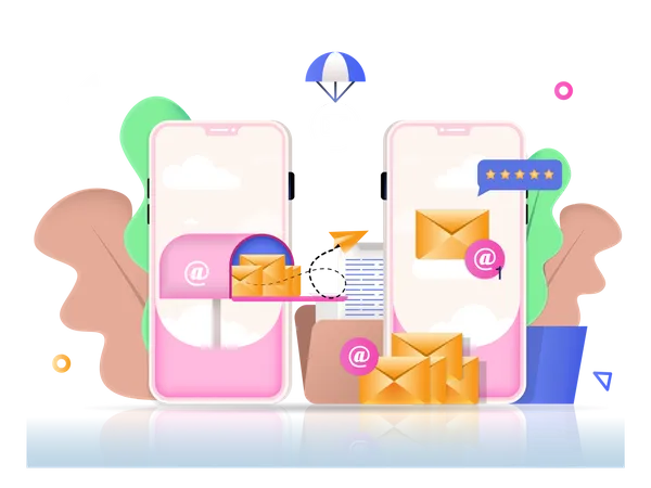 Mobile Email Service  Illustration
