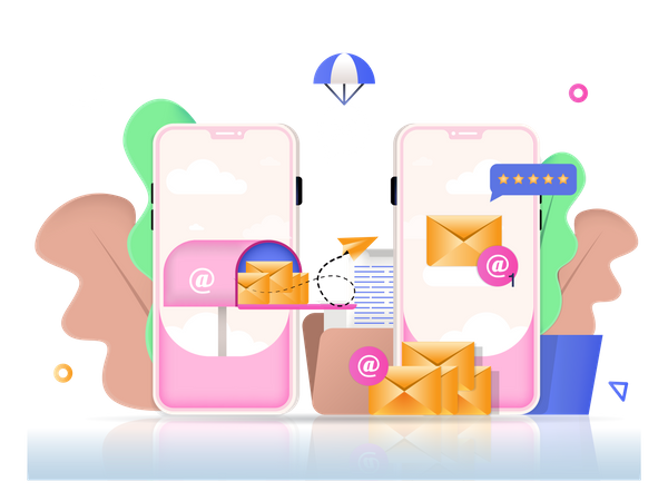 Mobile Email Service  Illustration