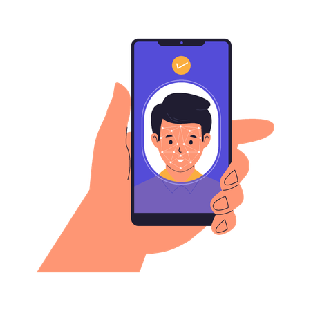 Mobile face recognition  Illustration