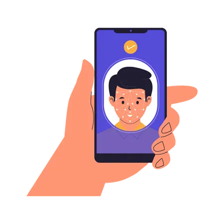 Mobile face recognition  Illustration