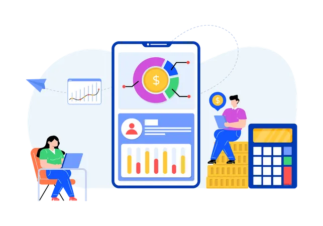 Mobile Financial Management  Illustration