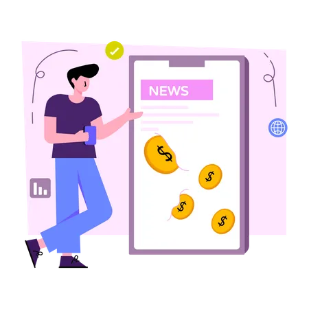 Actualités financières mobiles  Illustration