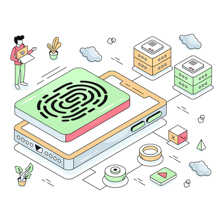 Mobile Fingerprint  Illustration