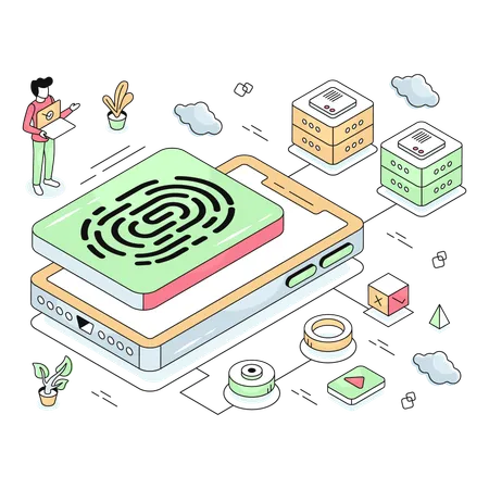 Mobile Fingerprint  Illustration