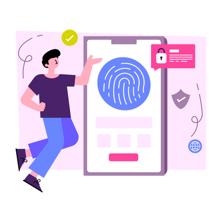 Mobile Fingerprint Lock  Illustration