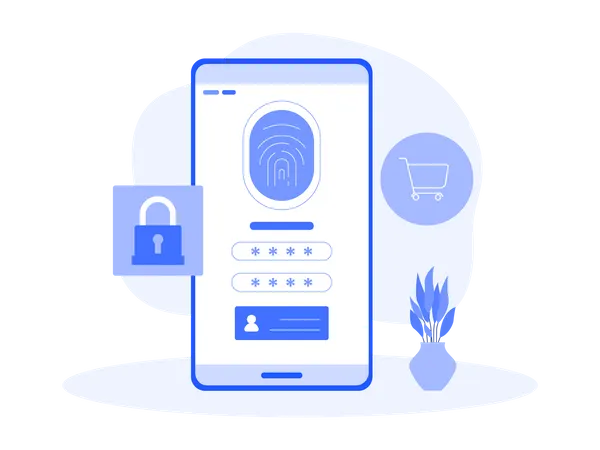 Mobile fingerprint security  Illustration