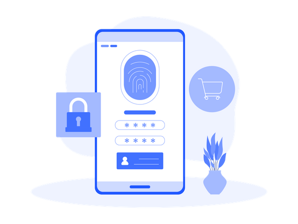 Mobile fingerprint security  Illustration