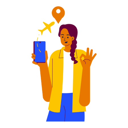 Mobile Flight Booking  Illustration