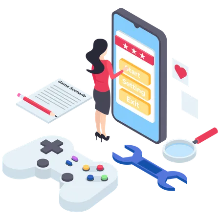 Mobile Game development Illustration