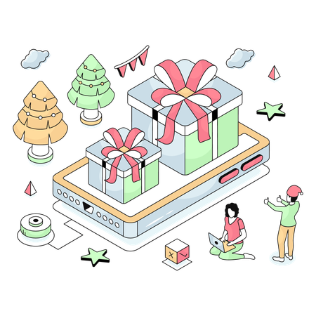 Mobile Gifts  Illustration