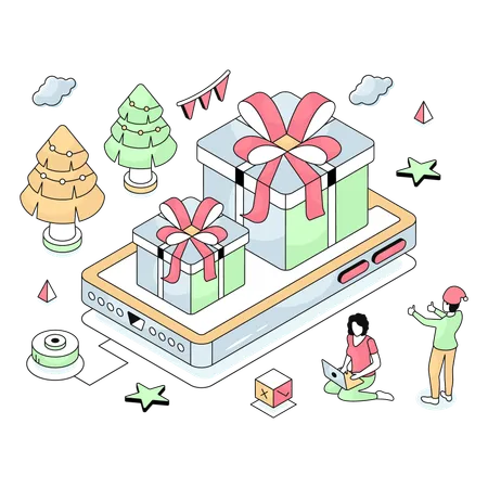 Mobile Gifts  Illustration