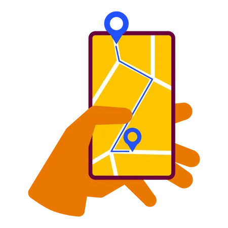 Mobile Gps Map Illustration