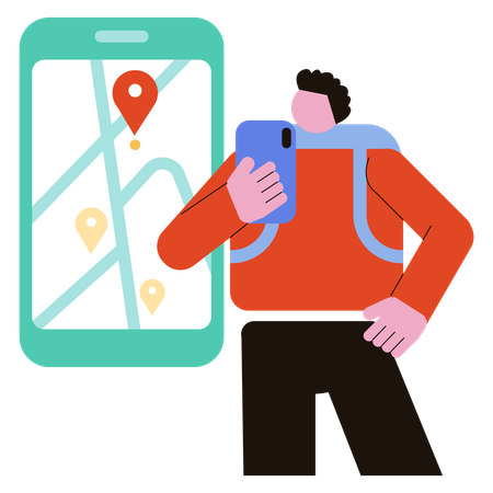 Mobile GPS Map  Illustration