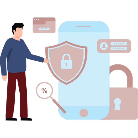 Mobile has password security  Illustration