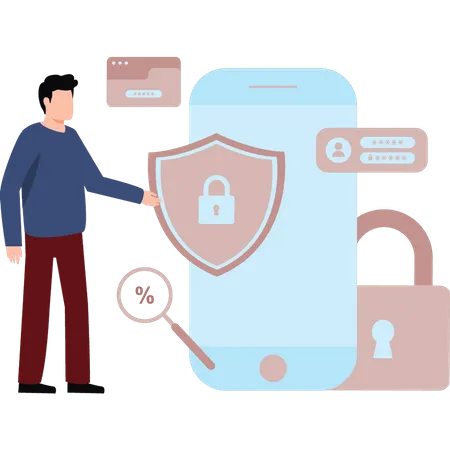 Mobile has password security  Illustration