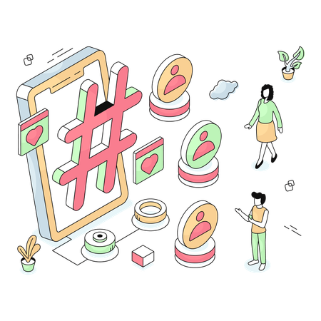 Mobile Hashtag  Illustration