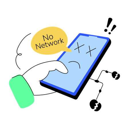 Mobile having network lost  Illustration