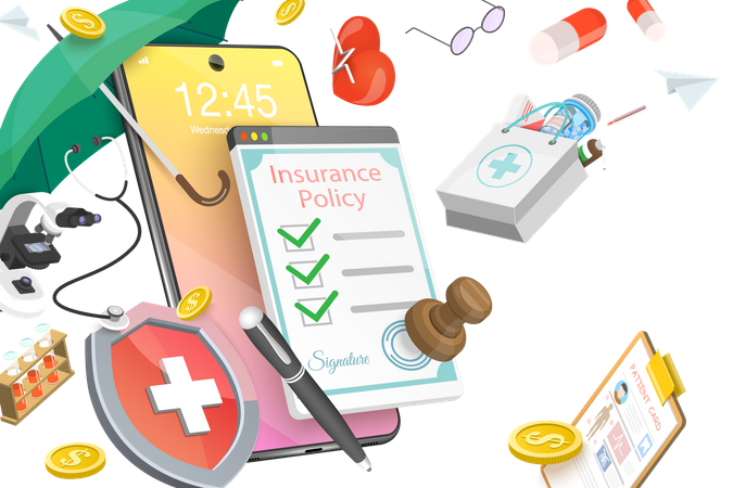Mobile Health Insurance  Illustration