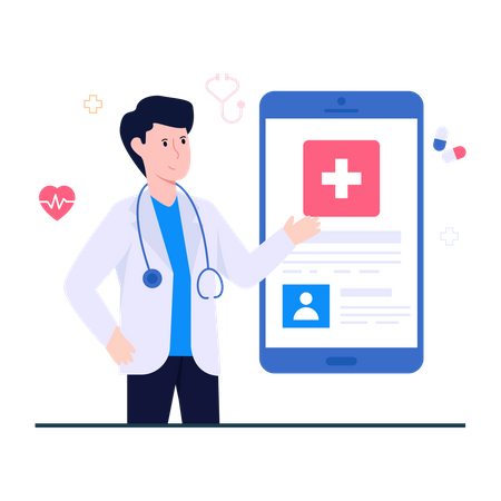 Mobile Healthcare App  Illustration