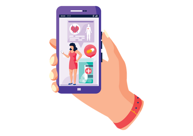 Mobile Healthcare Application Illustration