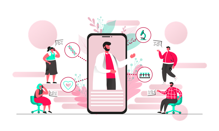 Mobile healthcare application  Illustration