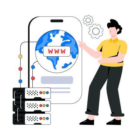 Mobile Hosting  Illustration