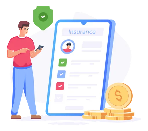 Mobile Insurance  Illustration