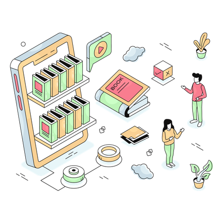 Mobile Library  Illustration