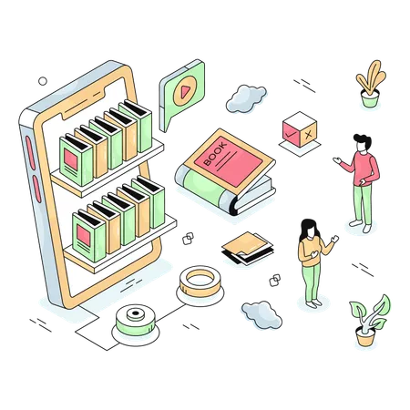 Mobile Library  Illustration