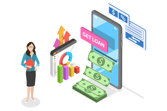 Mobile Loan Service  Illustration