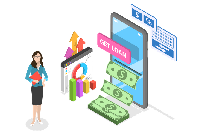 Mobile Loan Service  Illustration