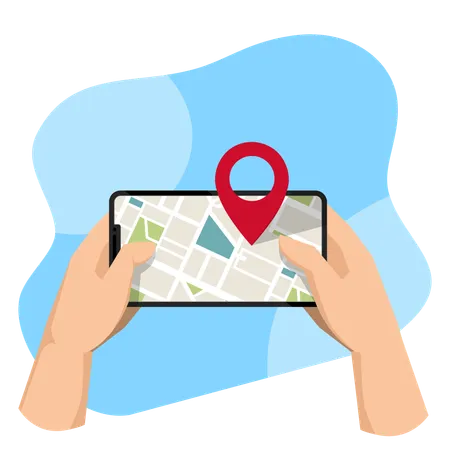 Mobile Location app  Illustration