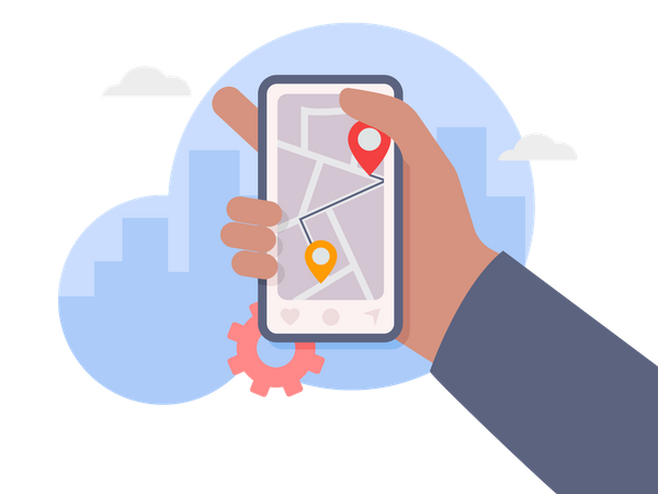 Mobile location tracker application  Illustration