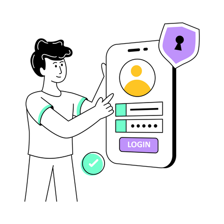 Mobile Login  Illustration