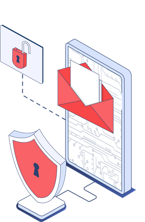 Mobile mail security  Illustration