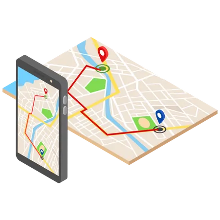 Mobile map Illustration
