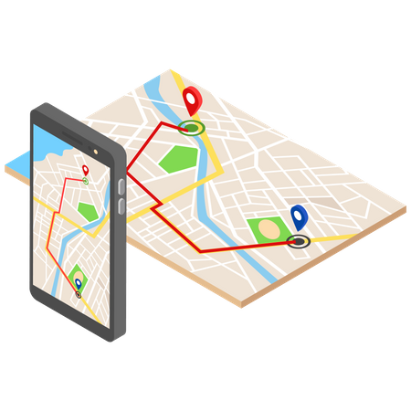 Mobile map  Illustration