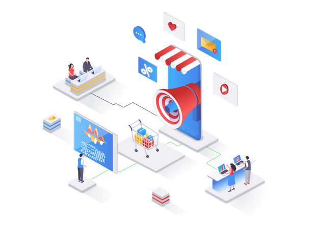 Mobile marketing agency  Illustration