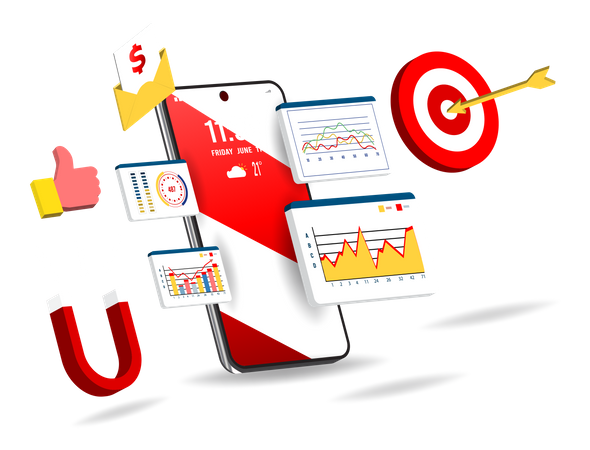 Mobile marketing analysis  Illustration