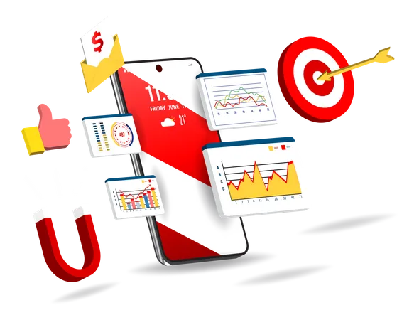 Mobile marketing analysis  Illustration